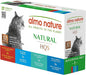 Almo Nature: HQS Natural Cat Pack 2 - (12) 2.47oz Can, Adult Cat Wet Canned Food - 3 Each: Atlantic Tuna, Mackerel, Trout & Tuna, Chicken & Shrimp