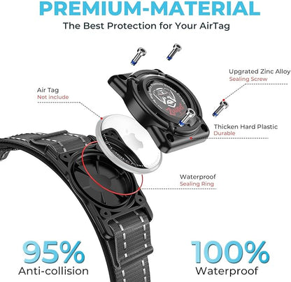 2025 Upgrade Airtag Dog Collar, Reflective Dog Collar with Airtag Holder, IP68 Waterproof| Metal Buckle| Ultra-Durable| Comfortable Padded, GPS Dog Collars for Medium Large Dogs (Black,M)