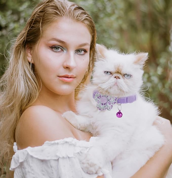 16 PCS Cute Cat Collars Breakaway with Bell for Boy Cats and Girl Cats Gifts (#5-Multicolor Plaid)