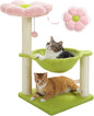 Flower Cat Tree, 28" Cat Tower with Cozy Flower Perch, Large Hammock for Indoor Small Cats, Cute Cat Tree with Sisal Scratching Post and Fur Toy Ball for Kittens, Pink