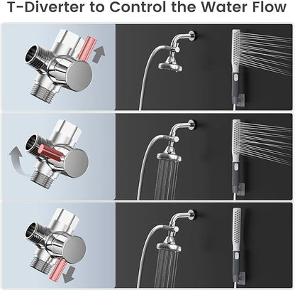 Dog Shower Attachment, Dog Shower Wand for Fast and Easy Washing Dog, Pet Shower Head with 3 Spray Modes, 8-Foot Hose, Indoor Outdoor Bath Your Dog