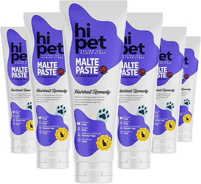 Anti-Hairball Malt, Cat Treats Lickable, Hairball Treatment for Cats, Supports Digestive System, 2.65 Oz (Pack of 6)