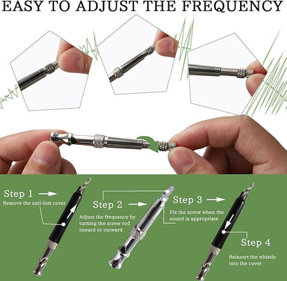 3 PCS Dog Whistle to Stop Barking Neighbors Dog, Adjustable Ultrasonic Wave Silent Dog Whistle, with Lanyard, Small and Portable, Suitable for All Dog Breeds (Black+White+Orange)