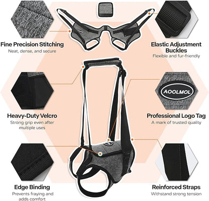 Dog Sling for Medium Large Dog Rear Leg, Lift Harness Provide Support with Muscle Atrophy and Joint Problems for Elderly Injured Arthritic Pet, Dog Weak Rear Legs Provides Rehabilitation Aid