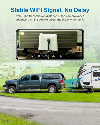 1080P Magnetic Wireless Backup Camera, 90 Days Standby Rechargeable Battery, Waterproof Rear/Front View Camera for Hitching Boat Trailer Horse Pickup RV Car for iPhone iPad Android