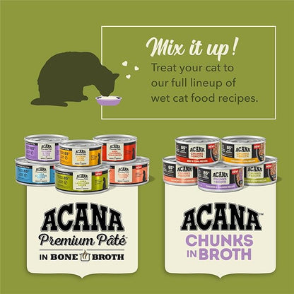 ACANA Chunks in Broth Wet Cat Food Chicken & Salmon Recipe for Kittens 3oz Cans (12 Count)