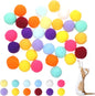 60 Pcs Cat Toy Balls 1-inch Colorful Cat Pom Pom Balls Soft Interactive Cat Balls Cat Play Toy Cat Exercise Toys Cats Interactive Playing Quiet Ball Fuzzy Kitten Ball for Cat Pet