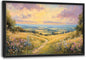Framed Large Rustic Wall Art for Living Room, Oversized Farmhouse Countryside Nature Landscape Wall Decor Wildflower Field Canvas Painting Floral Pictures Modern Artwork for Bedroom Office 36"x24"