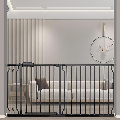Extra Wide 62-67 Inch Baby Gates for Stairs, Doorways - No Drilling, Pressure Mounted Pet Gates for Kids & Dogs