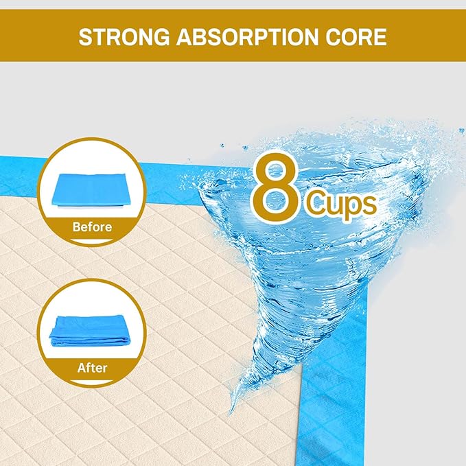 Gardner Pet Ultra Absorbent Thicker Dog Pee Pads Extra Large XL 28"x37" Leak-Proof Odor-Control Blue Puppy Training Pads Full Edge-Wrapping Pad for Dogs Dogs, Puppies, Doggie, Cats, Rabbits - 50 Ct