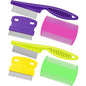 6 Pieces Pet Lice Combs Dog Grooming Flea Cat Tear Stain Comb for Removal Dandruff, Hair Stain, Nit(Pink, Green, Purple, Yellow)