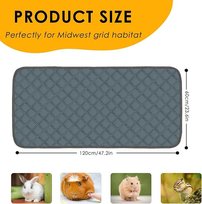 4 Pack Guinea Pig Cage Liners Washable Guinea Pig Bedding Super Absorbent | Waterproof | Non Slip| Reusable Guinea Pig Pee Pads for Small Animals Cages Rabbit Hamster Rat - 48" x 24"