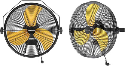 2PCS 18 Inch Wall Fan Pro Series - 4900 CFM 3 Speed High Velocity Industrial Wall Mount Fans for Commercial, Residential, Warehouse, Covered Patio, Shop, Garage, Barn, Gazebo UL Safety Listed
