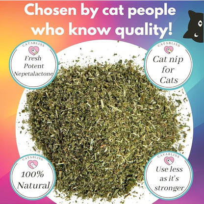 1oz Cat Nip for Cats, Turbo Charging Blend for Refillable Catnip Toys, 100% Essential Natural Cat Weed Treat, Non-Addictive, Enhancing Play for Indoor Cats