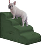 Dog Steps for Small Dogs, 4-Step Pet Ramp Stairs for High Beds and Sofa, Non-Slip Pet Stairs for Small Dogs and Cats, Removable and Easy to Clean Cover, Green