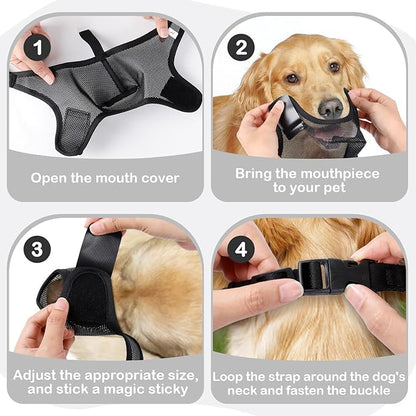 Dog Muzzle, Soft Air Mesh Muzzle for Small Medium Large Dogs Anti Biting Barking Chewing Scavenging, Breathable Adjustable Loop Pets Muzzle with Front Opening Design Allows Panting Drinking (Black,M)