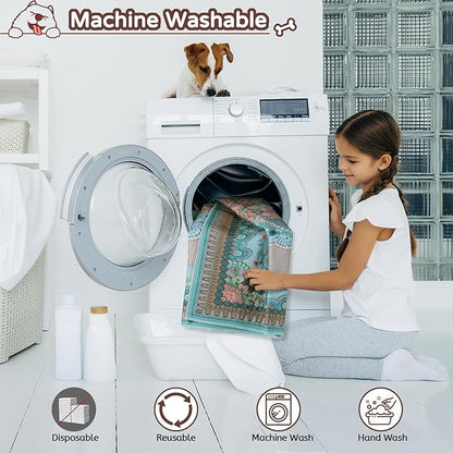 Aitmexcn Washable Pee Pads for Dogs, 2Pack Super Absorbent Reusable Puppy Pads ,100% Waterproof, Leak-Proof Whelping Pads Non-Slip Dog Mats for Floor Protector,Couch Cover, Crate, Potty Training 41x41