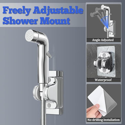 Dog Shower Attachment Metal, YDmeet Pet Washing Hose Attachment for Fast & Clean Bathing, Brass 3 Way Diverter, Adjustable Sprayer wtih Turn Off, 8 ft Hose and Holder, Chrome