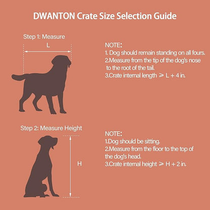 DWANTON Dog Crate Furniture with Cushion, Wooden Kennel Table with Double Doors, Indoor Dog House, Extra Large Size, 43.3" L, Rustic Brown