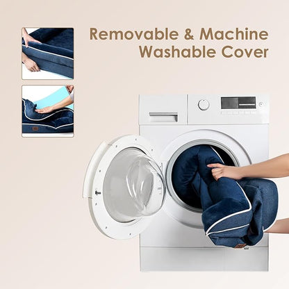 EHEYCIGA Orthopedic Dog Bed for Small Dogs, Waterproof Memory Foam Small Dog Beds with Sides, Non-Slip Bottom and Egg-Crate Foam Medium Pet Couch Bed with Washable Removable Cover, Navy