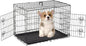 FDW Dog Crate for Medium Dogs 30 Inch Folding Metal WirePet Cage Double Door W/Divider Panel Indoor Outdoor Kennel Leak-Proof Plastic Tray,Black