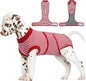 FUAMEY Dog Recovery Suit Male,Dogs Surgery Neuter Suits Puppy Spay Shirts for Female Protect Dog's Skin Anti Licking Abdominal Wounds Doggie Onesie Pet Bodysuit Alternative to Cone Red Stripes S