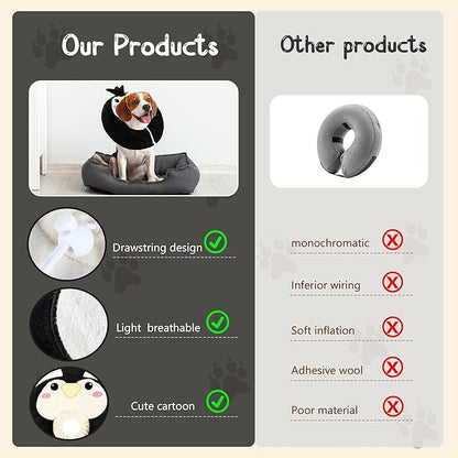 Adjustable cat Cone Collar Soft to Stop Licking After Surgery for Kitten, Alternative to Cone of Shame cat, Donut Cone for Cats, pet Elizabethan Collar (Penguin, Medium)