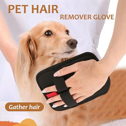 6 Pcs Pet Hair Removal Glove, Electrostatic Pet Hair Remover Gloves, Reusable Cat & Dog Hair Cleaning Gloves, Suitable for Couch, Furniture, Blankets, Curtain, Car Seat