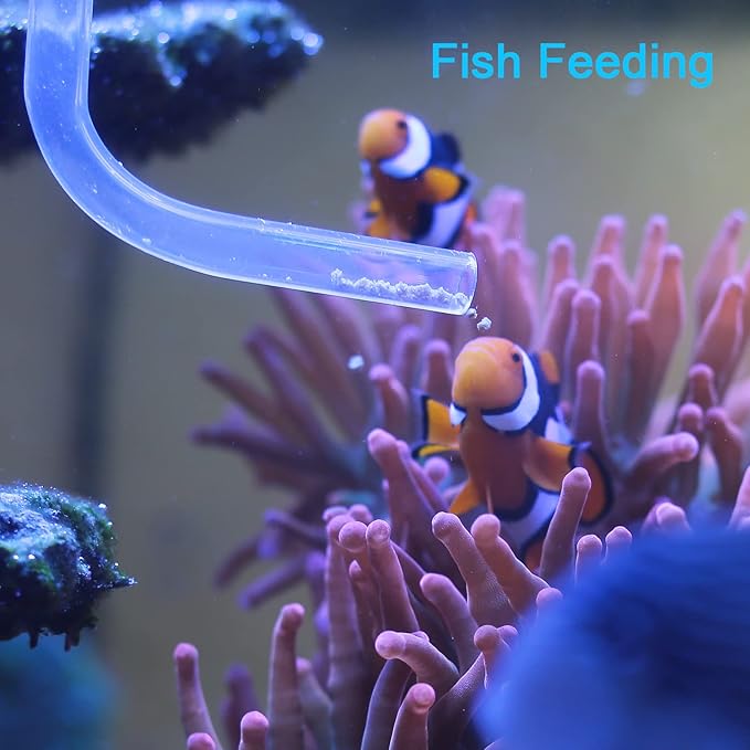 Aquarium Coral Feeder Fish Feeder Waste Clean Tool Manual Cleaner Water Changer Fish Tank Cleaning Tool Siphon Dropper Waste Remover Aquatic Bottom Pipette (25IN)