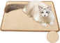 FUKUMARU Cat Scratcher Mat, 23.6 X 15.7 Inch Natural Sisal Cat Scratch Mats, Horizontal Cat Floor Scratching Pad Rug with Sticky Tapes, Protect Sofa and Carpet