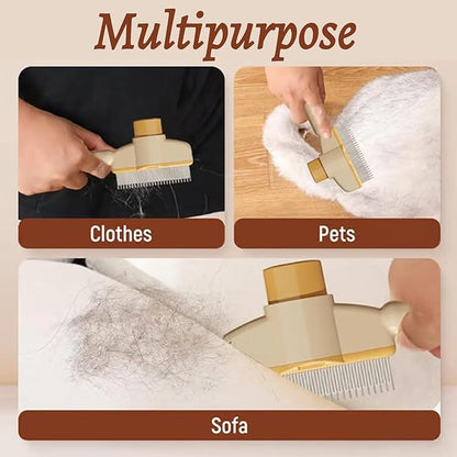 2 Pcs Brush for Cats, brush Cat Comb, Avatore brushs-Removes Fur & Relieves Pain, Upgrade Dog and Cat Hair Removal with Release Button, Multi-function Grooming Brushs for Short&Long Cats