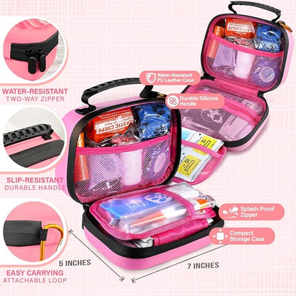 EVERLIT Pet Medic First Aid Kit | 95 Pcs Vet-Approved Medical, Outdoor & Emergency Supplies for Dogs, Cats, Animal Care | Travel-Friendly Compact Bag for Home, Car and Travel (Valentine Lace)