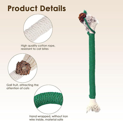 3 PCS Cotton Rope Cat Toys for Indoor Cats, Interactive Cat Rope Toys with Silvervine Fruit for Cats and Kittens, Handmade Pet Chew Toys for Teeth Cleaning