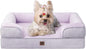 EHEYCIGA Orthopedic Dog Bed for Small Dogs, Waterproof Memory Foam Small Pet Beds with Sides, Non-Slip Bottom and Egg-Crate Foam Medium Dog Couch Bed with Washable Removable Cover, Lilac