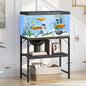 30 Gallon Fish Tank Stand, Aquarium Stand with 2-Tier Storage Shelves, Heavy Duty Breeder Turtle Terrarium Stand Rack for Home Office, 30.0" L x 11.8" W x 24.4" H, Black FTBK3001