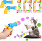 100Pcs Cat Toys Pom Pom Balls with 2 Launchers Set, Interactive Cat Toy Stuff for Indoor Both Adult & Kitten Toys