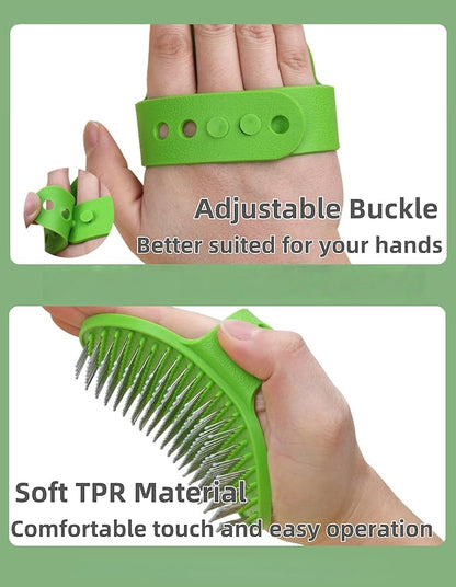 4-Pack Silicone Cat Brush Set, Pet Scratcher and Massager – Adjustable Pet Deshedding Brush, Bath Brush for Cats and Dogs, Suitable for Furniture Legs & Corners (Needle Style - 2PCS (Blue + Green))