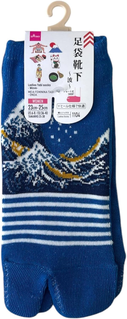 Japan Style Tabi Socks for Split Toe, Comfortable Tabi Toe Socks for Unisex Mt. Fuji, Lucky Cat, Sushi, Sumo, Ukiyoe, Hokusai