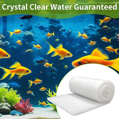 Aquarium Filter Floss for Fish Tank Filters -Micro Fine Multi-Layer Aquarium Filter Pad-Filter Media Roll for Crystal Clear Water Cut to Size 24"x36"x0.13"