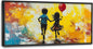 Framed Large Banksy Wall Art for Living Room, Oversized Colorful Graffiti Children Wall Decor, Peaceful Canvas Painting Pictures Modern Artwork Home Decoration for Living Room Bedroom 60"x30"