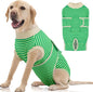 FUAMEY Dog Recovery Suit Male,Dogs Surgery Neuter Suits Puppy Spay Shirts for Female Protect Dog's Skin Anti Licking Abdominal Wounds Doggie Onesie Pet Bodysuit Alternative to Cone Green Stripes XL