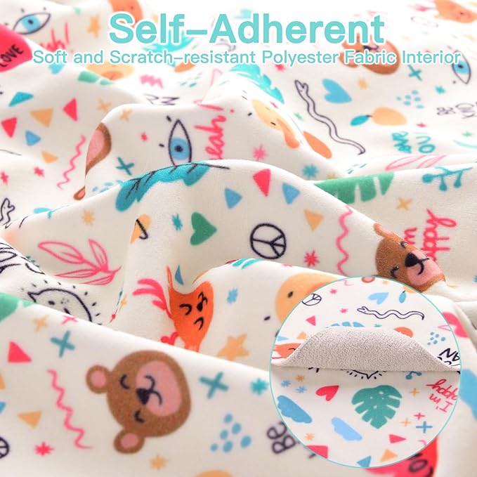 27.6" Cat Grooming Wrap, Cat Wrap for Cutting Nails, Self-Adherent Fabric Wrap for Cats, Cat Burrito Wrap Anti-Scratch, Anti-Escape, Multifunctional Swaddle Wrap Pet Tool (Orange Kitten, X Large)