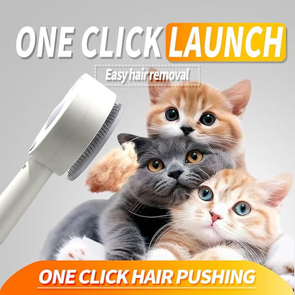 3 in 1 Cat Steam Brush, Self-Cleaning Anti-Static Pet Spray Hair Removal Comb for Cats with Release Button and Tank, Rechargeable Steam Brush for Shedding, Massage and Cleaning