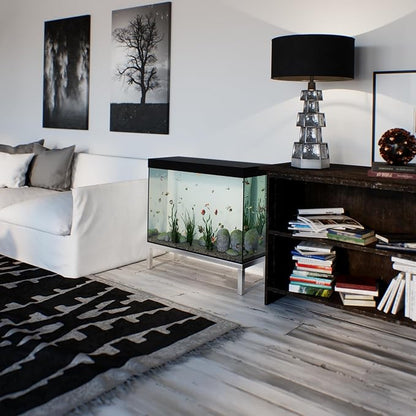 14 in X 36 in. Aquarium Stand | Industrial Style Aluminum Fish Tank Base with Open Frame Design