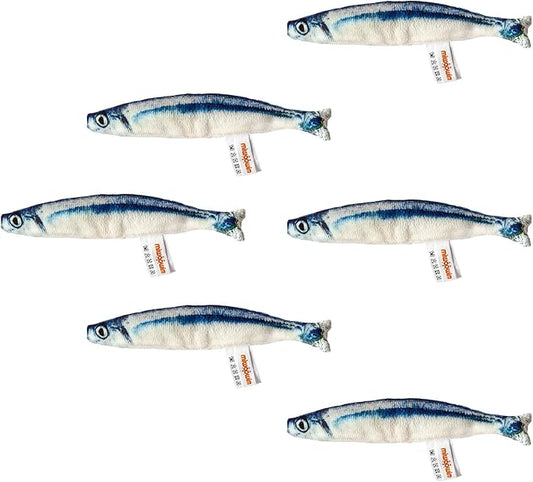 6 PCS Cat Fish Toy Soft and Durable,Cat nip Toy with Catnip Inside, Kicker Toys for Indoor Kitten Exercise,Kitty Teething Chew Toy (6 Sauries)