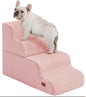 Dog Step for Bed, Dog Stair 4-Step 35D Pet Stair 19.7" H for High Bed or Sofa Non-Slip Balanced Pet Step Indoor, Pink