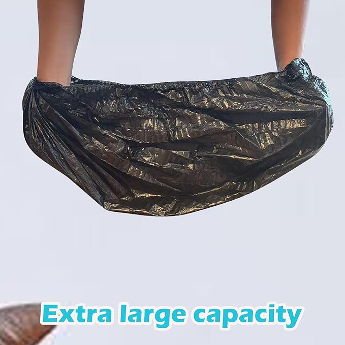 50 Pack Litter Box Liners Compatible with Lifewit Litter Box Cat, Elastic Band Trash Bags for Disposal of Cat Waste, Waterproof and Leak Proof (Black)