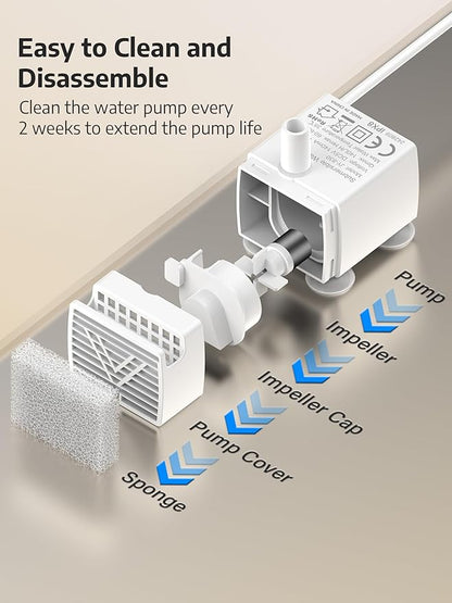 3.4Gal Dog Water Fountain for Large Dogs, Extra Large Stainless Steel Pet Water Fountain, Round Dog Water Bowl Dispenser with Metal Handle, Water Level Window for Multi Pet Home(Water Pump)