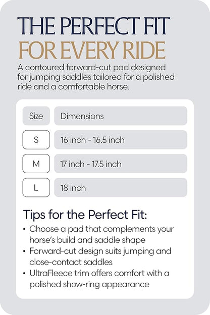 Equinavia Eidsvoll Forward Cut Shaped English Saddle Pad for Show Jumping with Ultra Fleece Trim