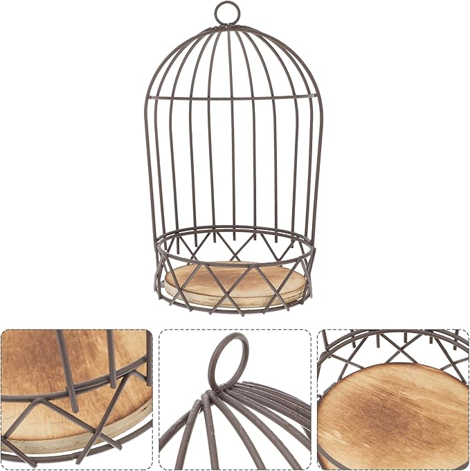 Farmhouse Birdcage Candle Holder Bird Cage Decor Lanterns Decorative Metal Candlestick Vintage Bird Cage Planter Holder Tealight Hanging Birdcage Lantern Flowerpot for Wedding Table Decor